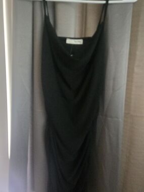 Black Slip Dress with Cowl Neck - Brand: Unlabeled